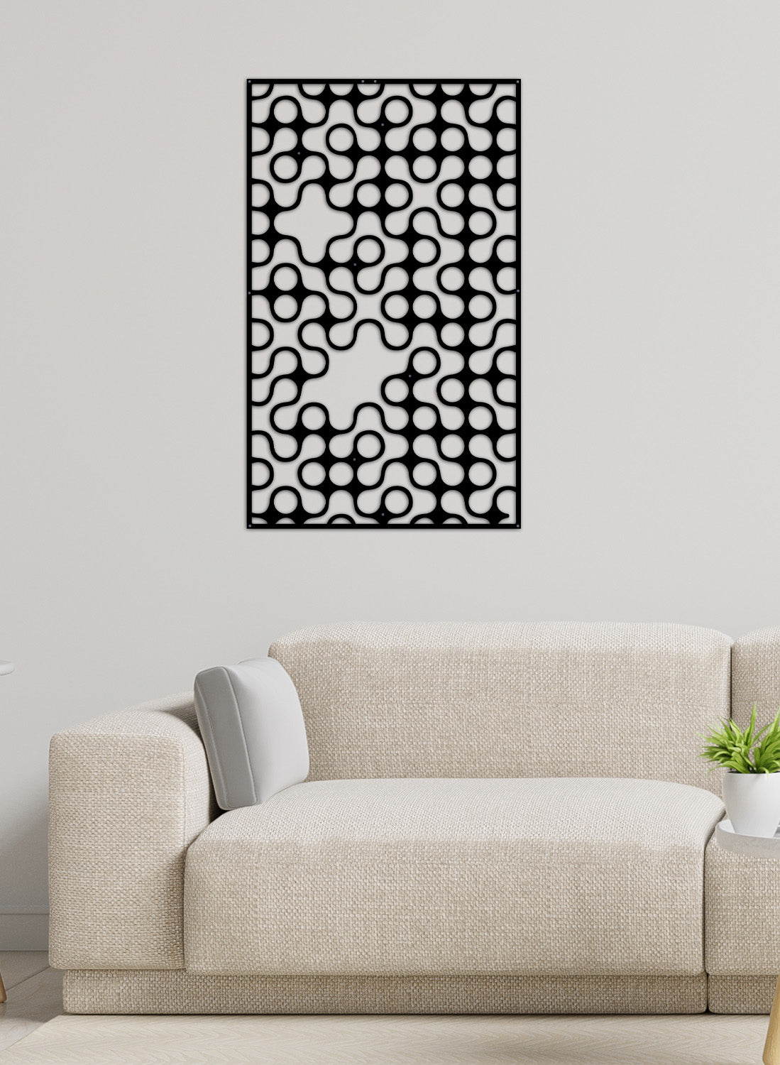 Orbital İç İçe Geçmiş Daireler Modern Metal Duvar Panosu