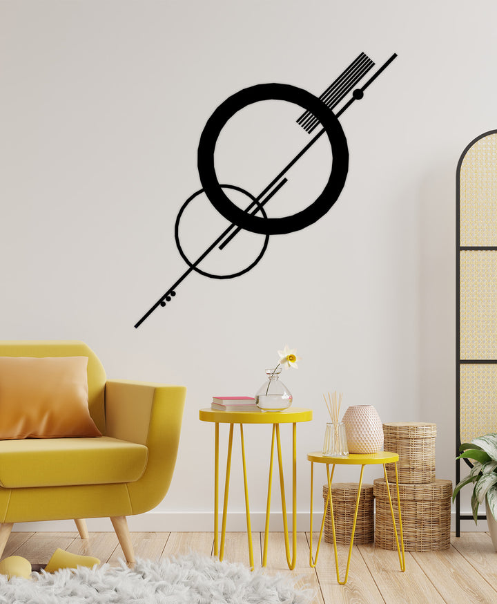 Orizon Daire ve Çizgi Temalı Modern Metal Duvar Panosu