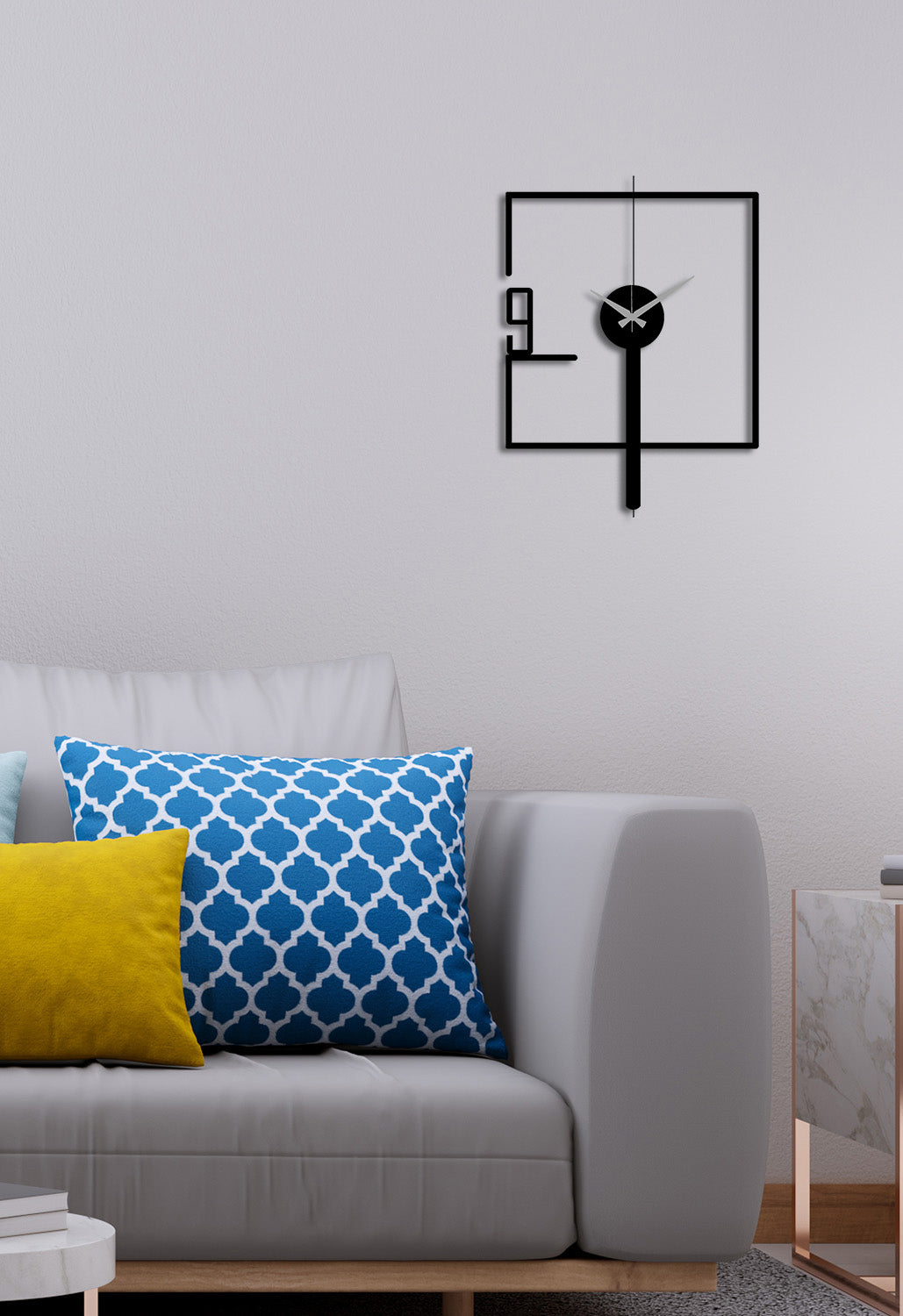 Oturma Odası İçin %100 Sessiz Akar Siyah Metal Vortex Harmony Saat