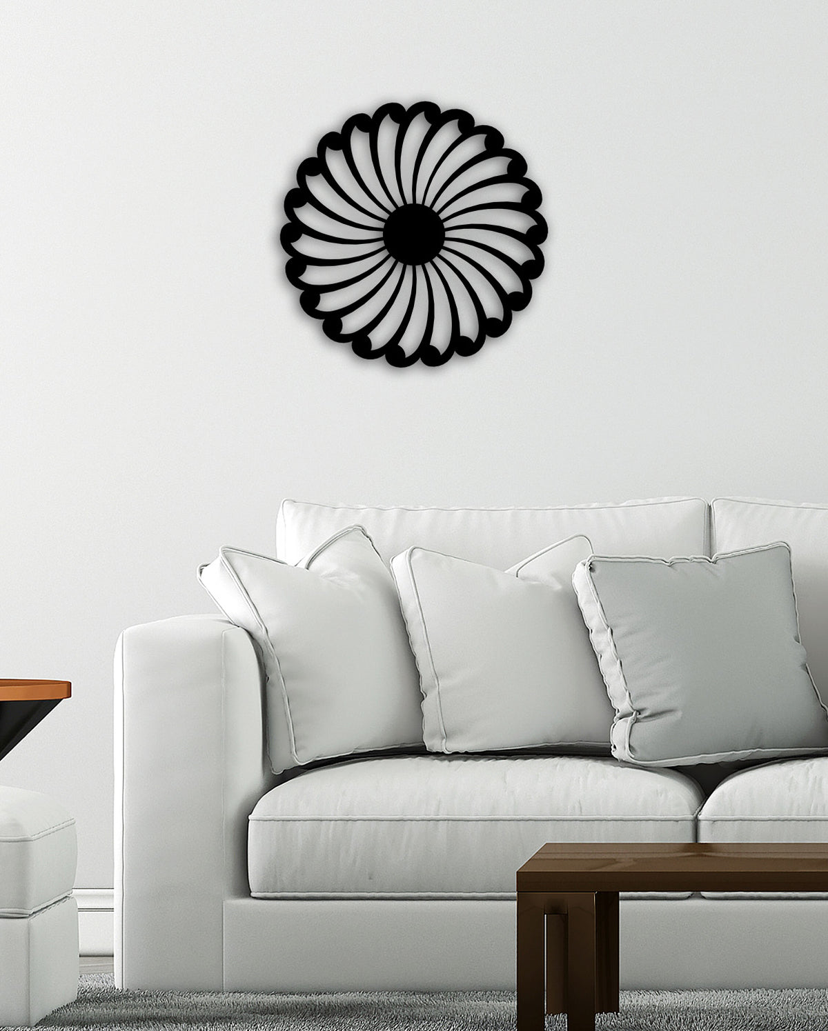 Modern Oturma Odası  Dekorasyonu İçin Çiçekli Çelik Duvar Panosu