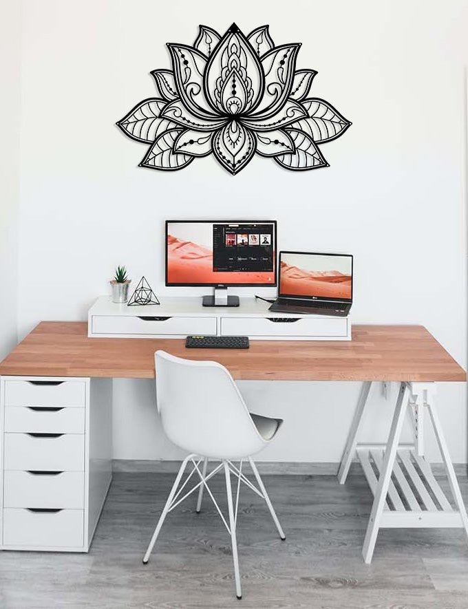 Artroya 3D Lotus Çiçeği Metal Duvar Tablosu - Modern Katmanlı Heykel Sanatı Koleksiyonu - Artroya