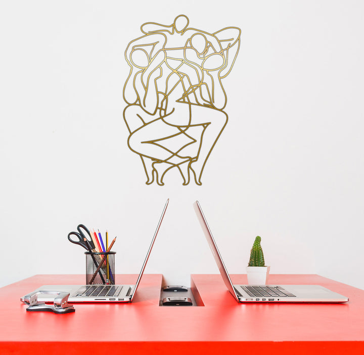 Sanatseverler ve Mimarlar İçin Özel Tasarım Gold Dans Temalı Metal Tablo Hediyesi