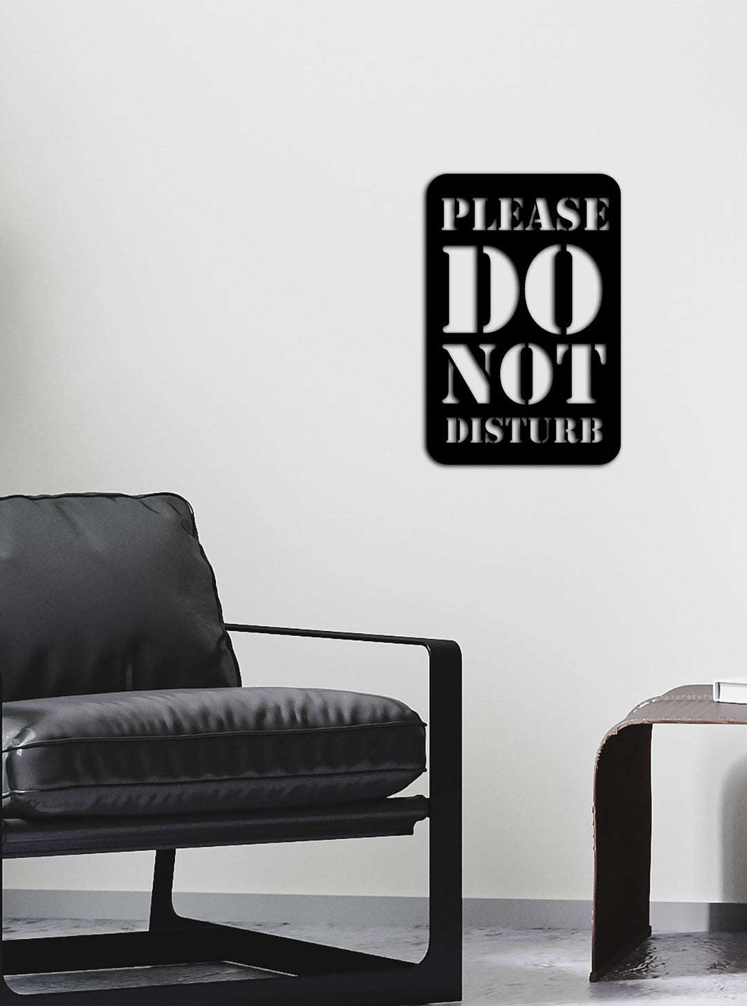 Please Do Not Disturb Modern Tipografik Metal Duvar Panosu