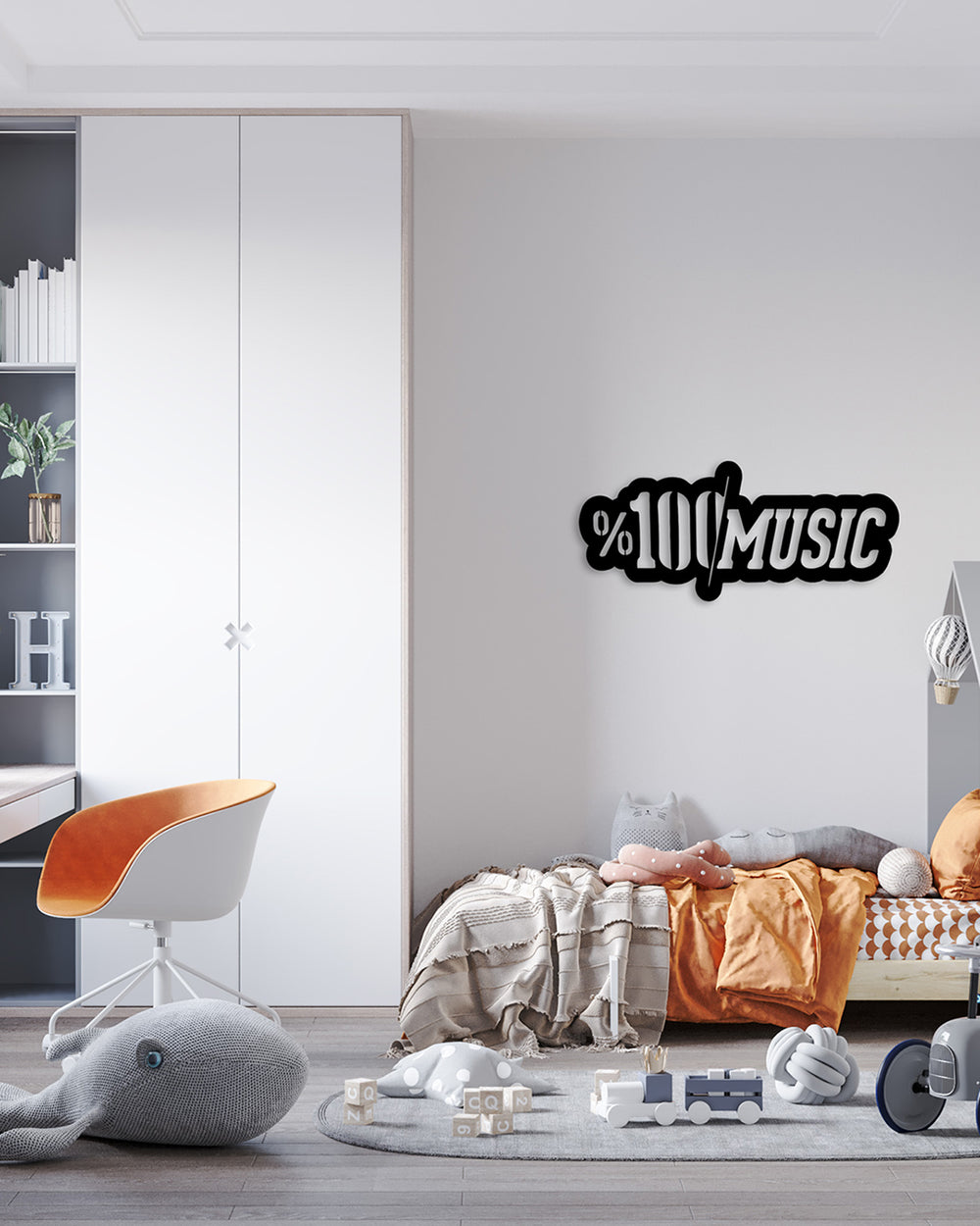 1.5 mm Çelik Üzerine %100 MUSIC Blok Harfler Hassas Lazer Kesim