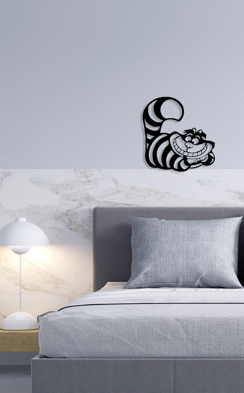 1.5 mm Çelik Üzerine Cheshire Kedisi Çizgili Gövde Detayı Hassas Lazer Kesim