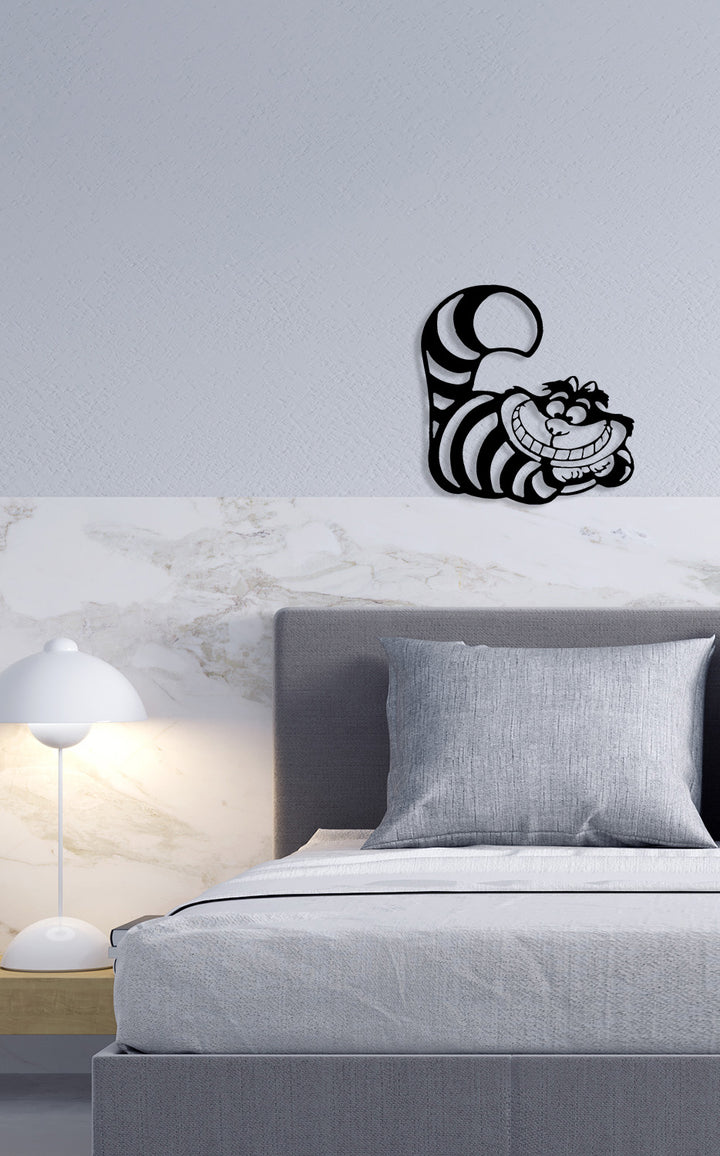 1.5 mm Çelik Üzerine Cheshire Kedisi Çizgili Gövde Detayı Hassas Lazer Kesim