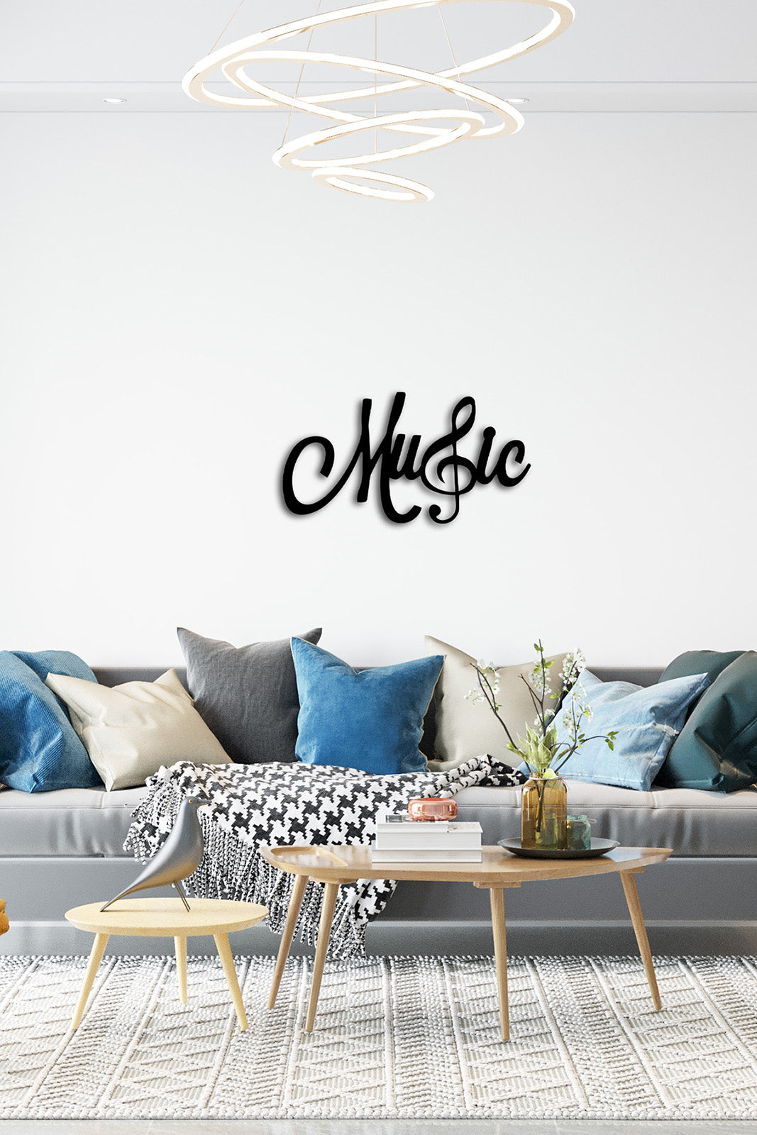 1.5 mm Çelik Üzerine Music Yazısı ve Sol Anahtarı Hassas Lazer Kesim