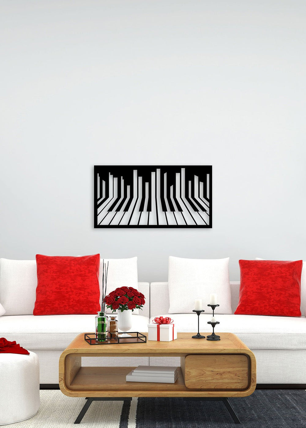 1.5 mm Çelik Üzerine Piyano Klavyesi ve Kuş Metamorfozu Hassas Lazer Kesim