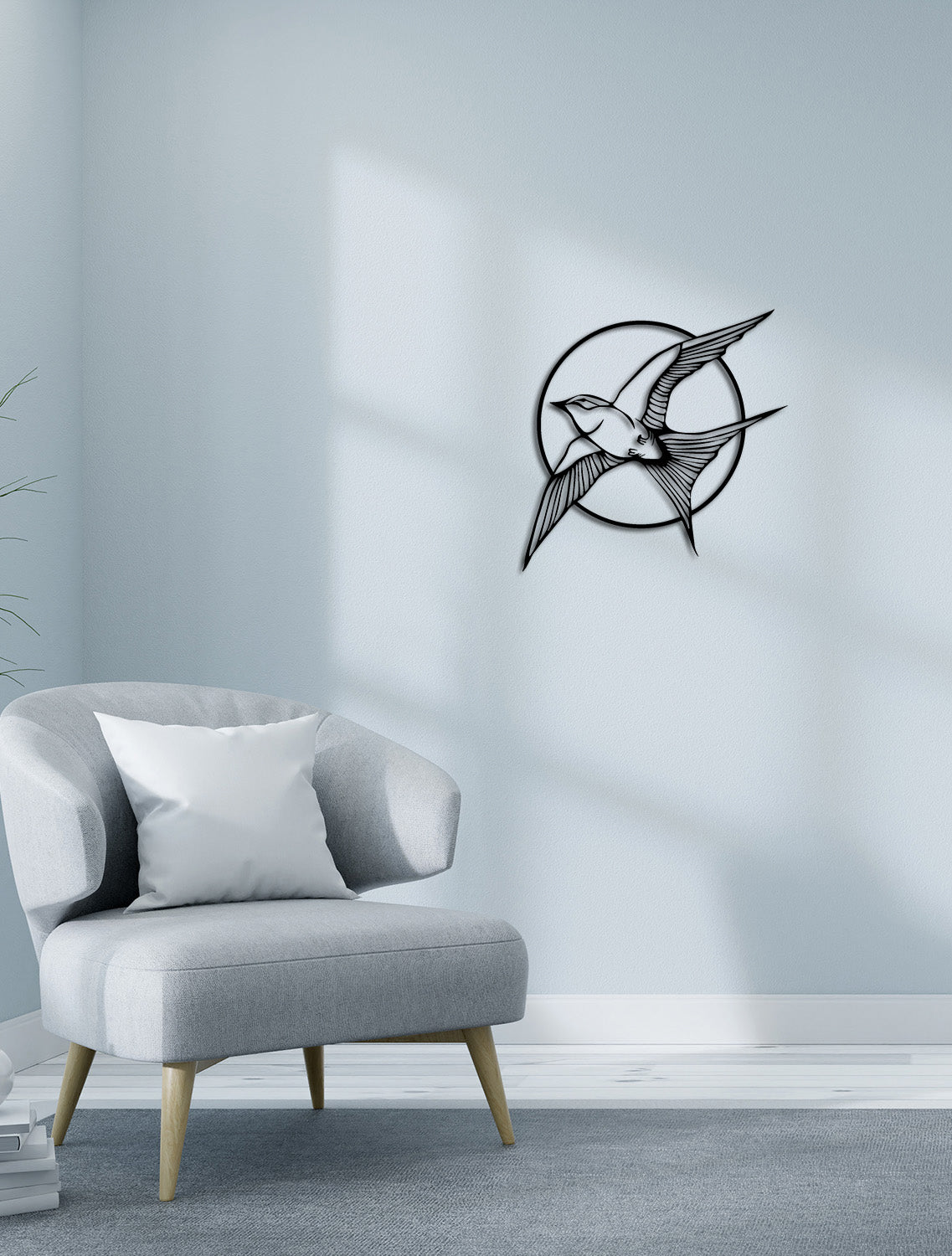 1.5 mm Çelik Üzerine Güneş Dairesi ve Kırlangıçlar Hassas Lazer Kesim