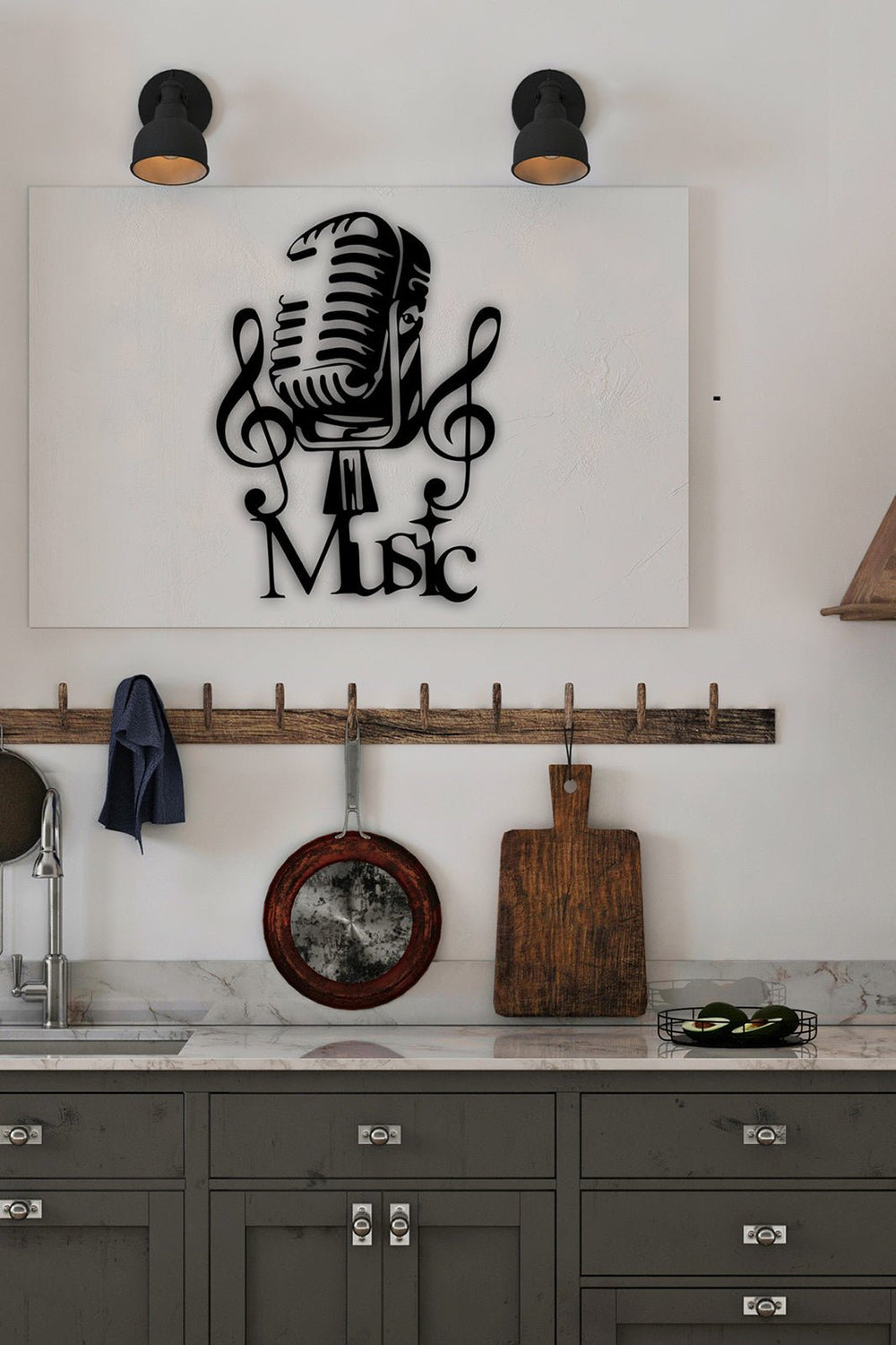 1.5 mm Çelik Üzerine Vintage Mikrofon ve İkiz Sol Anahtarı Hassas Lazer Kesim