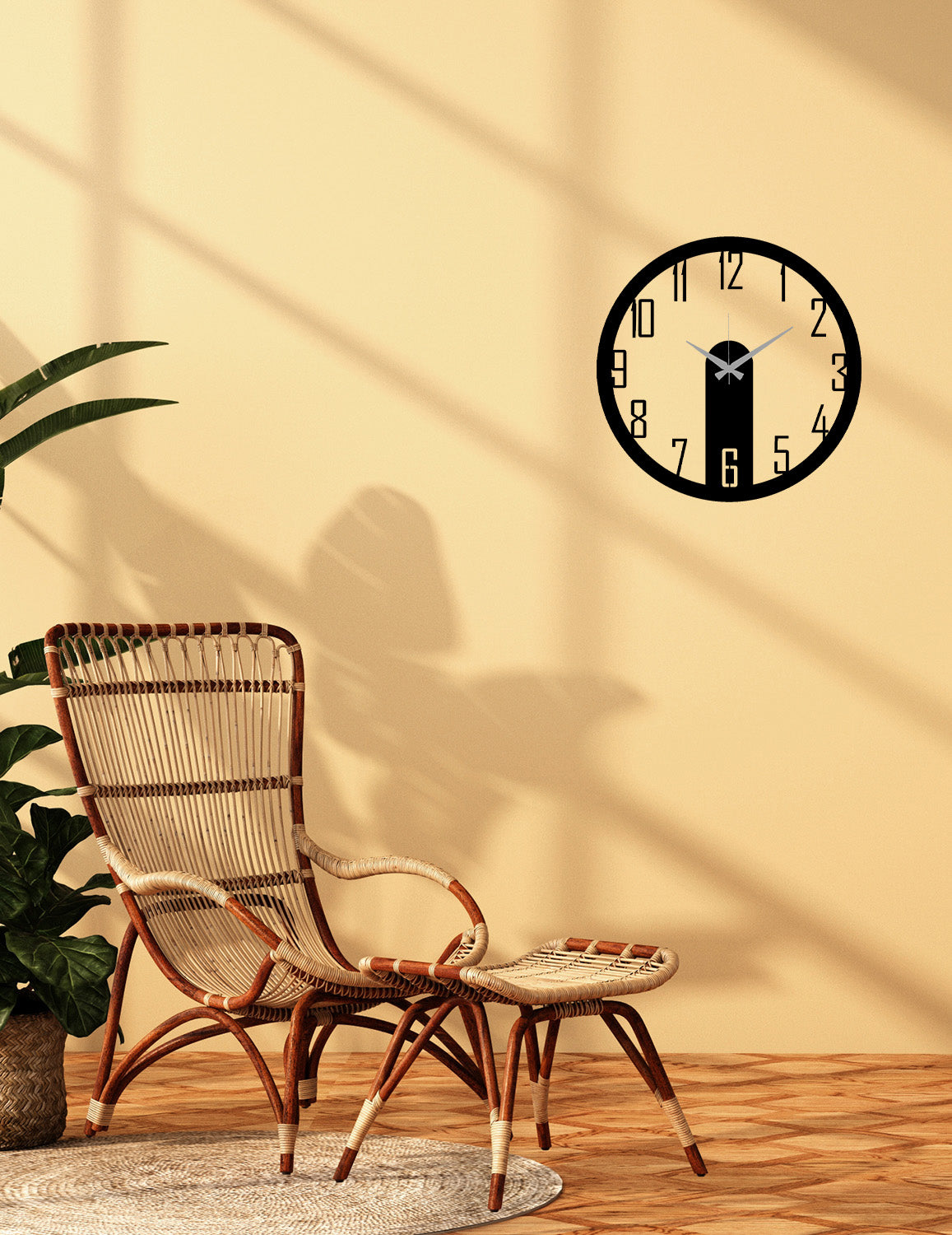 Prestijli Kütüphane Dekorasyonu İçin Siyah Sessiz Akar Metal Duvar Saati