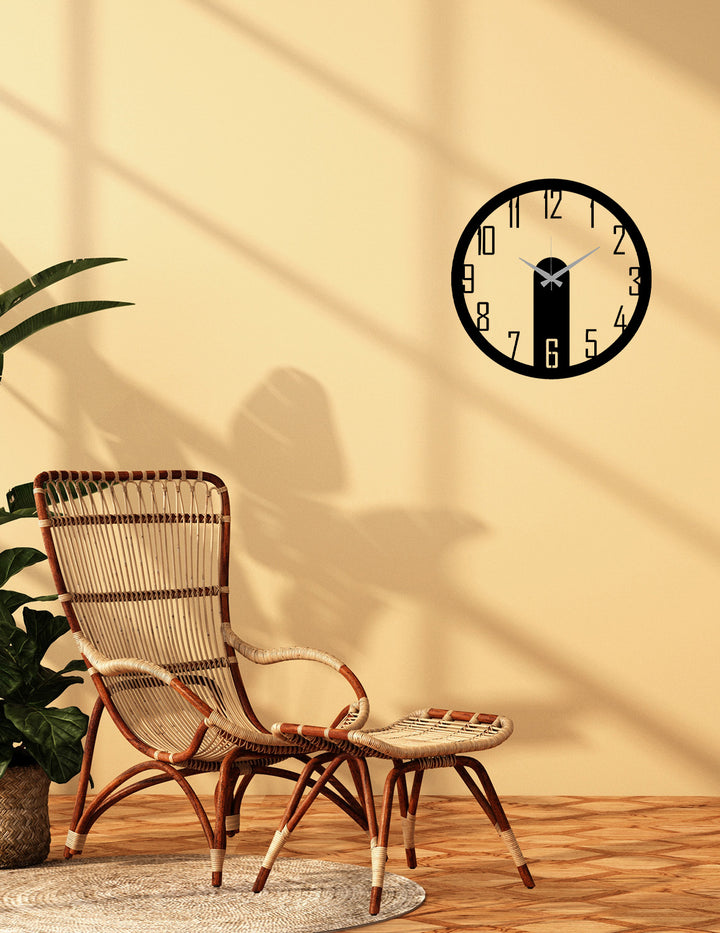 Prestijli Kütüphane Dekorasyonu İçin Siyah Sessiz Akar Metal Duvar Saati