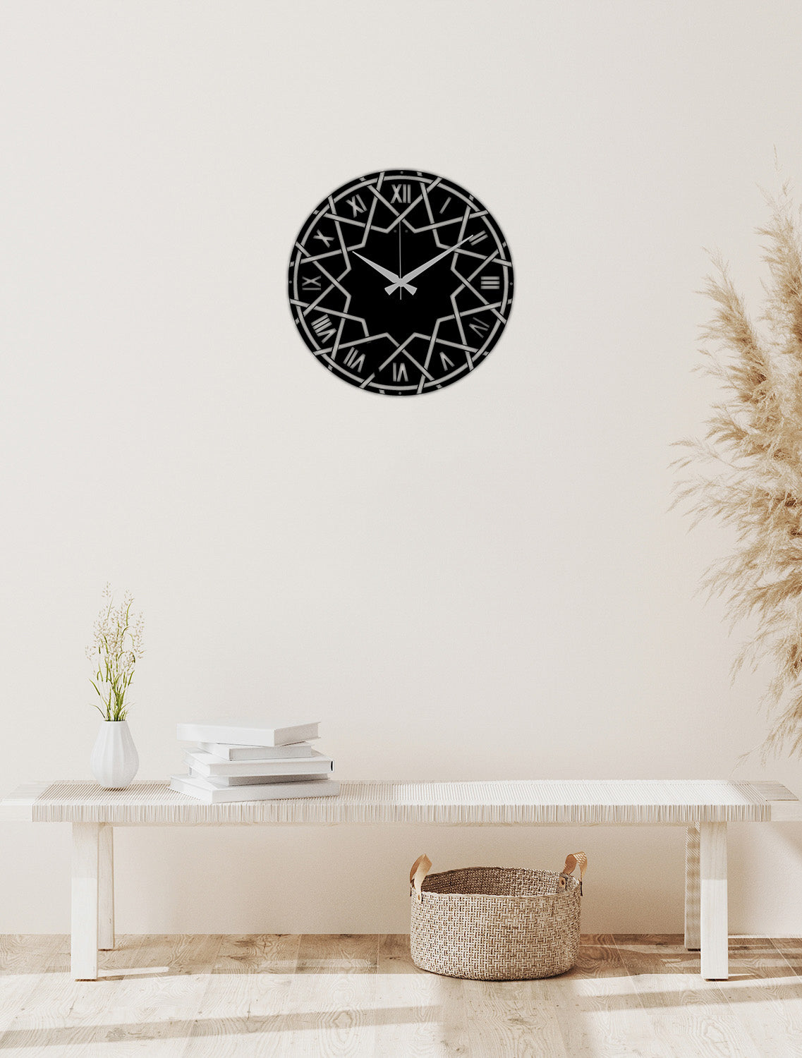 Prestijli Ofis Dekorasyonu İçin Mat Siyah Stellar Dualis Tasarım Saat