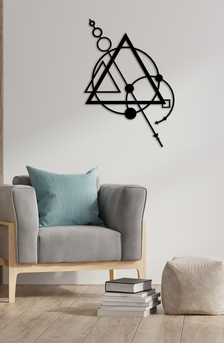 Prestijli Ofis Duvar Sanatı İçin Geometrik Archer Çelik Tablo