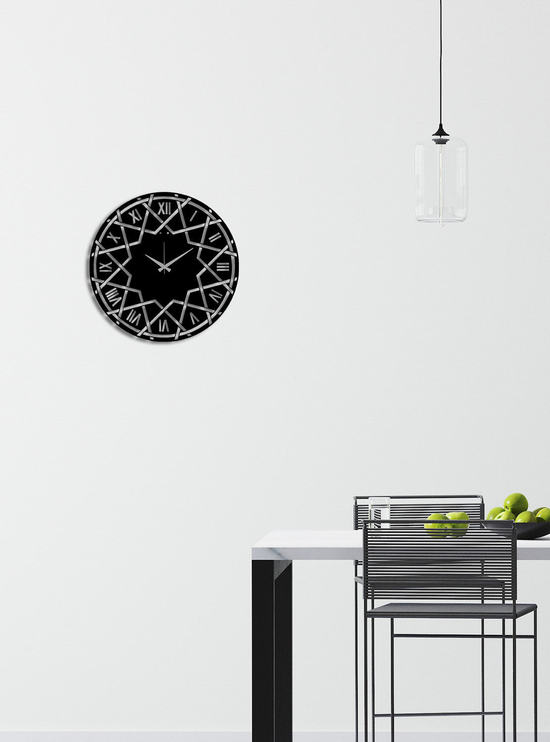 Prestijli Ofis Dekorasyonu İçin Siyah Renkli Modern Metal Tasarım Saat