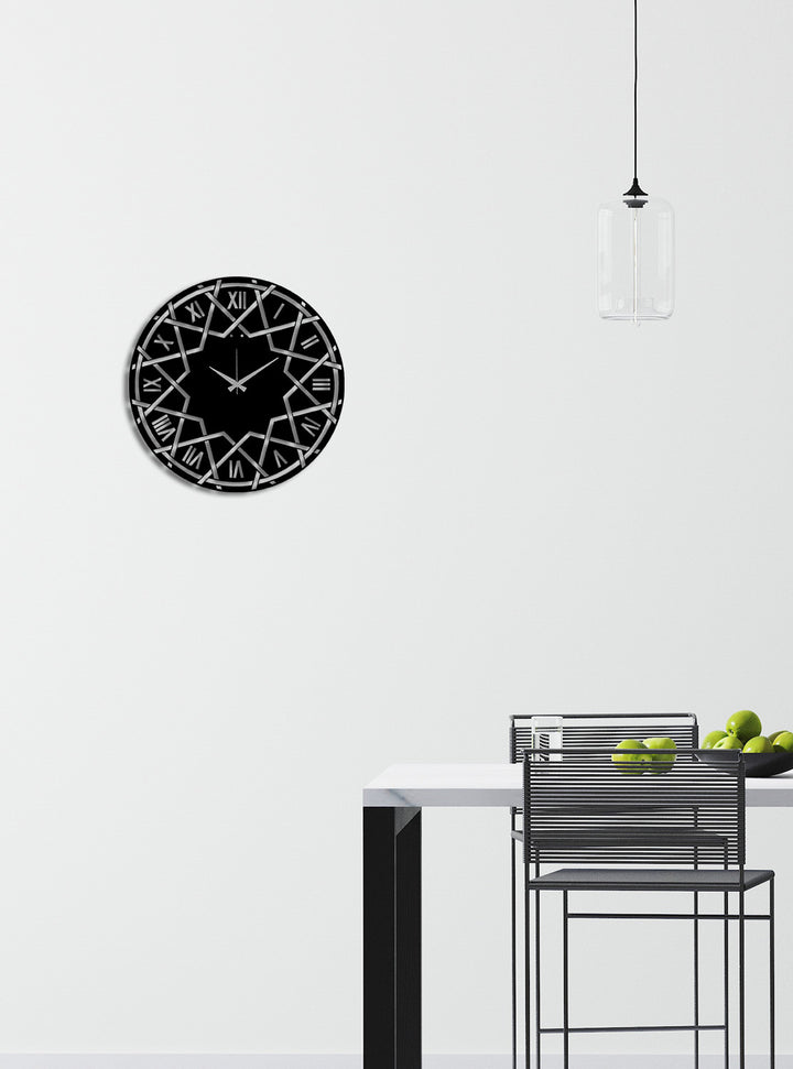 Prestijli Ofis Dekorasyonu İçin Siyah Renkli Modern Metal Tasarım Saat