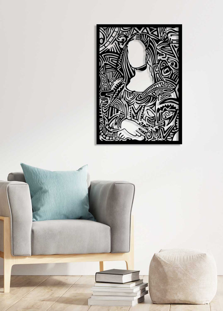 Zero VOC Sertifikalı Sağlıklı Boya ile Mühürlenmiş Entelektüel Mona Lisa Duvar Dekoru