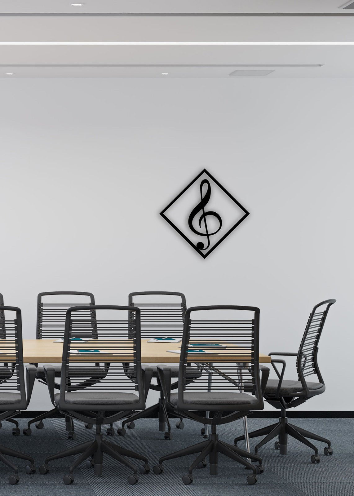 Profesyonel Kayıt Stüdyosu Duvar Sanatı İçin Metal Sol Anahtarı