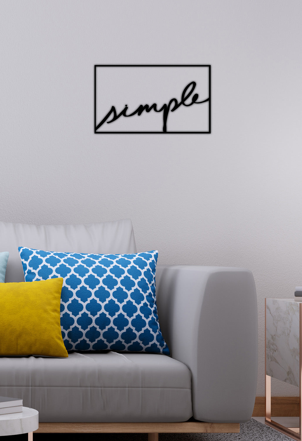 Pure Simple Minimalist Tipografik Metal Duvar Panosu