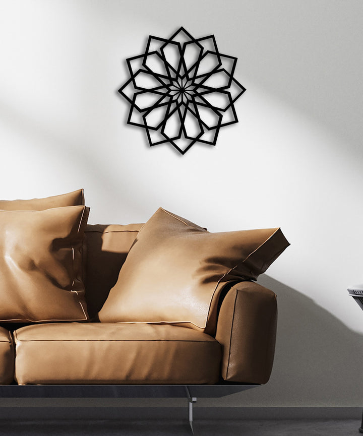 Radios Art Deco Radyal Çiçek Modern Metal Duvar Panosu