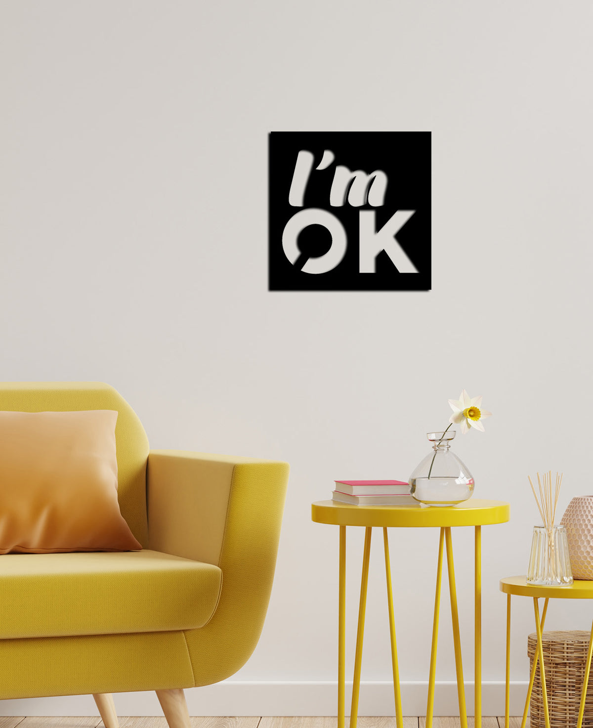 Resilience I'm OK Modern Tipografik Metal Duvar Panosu