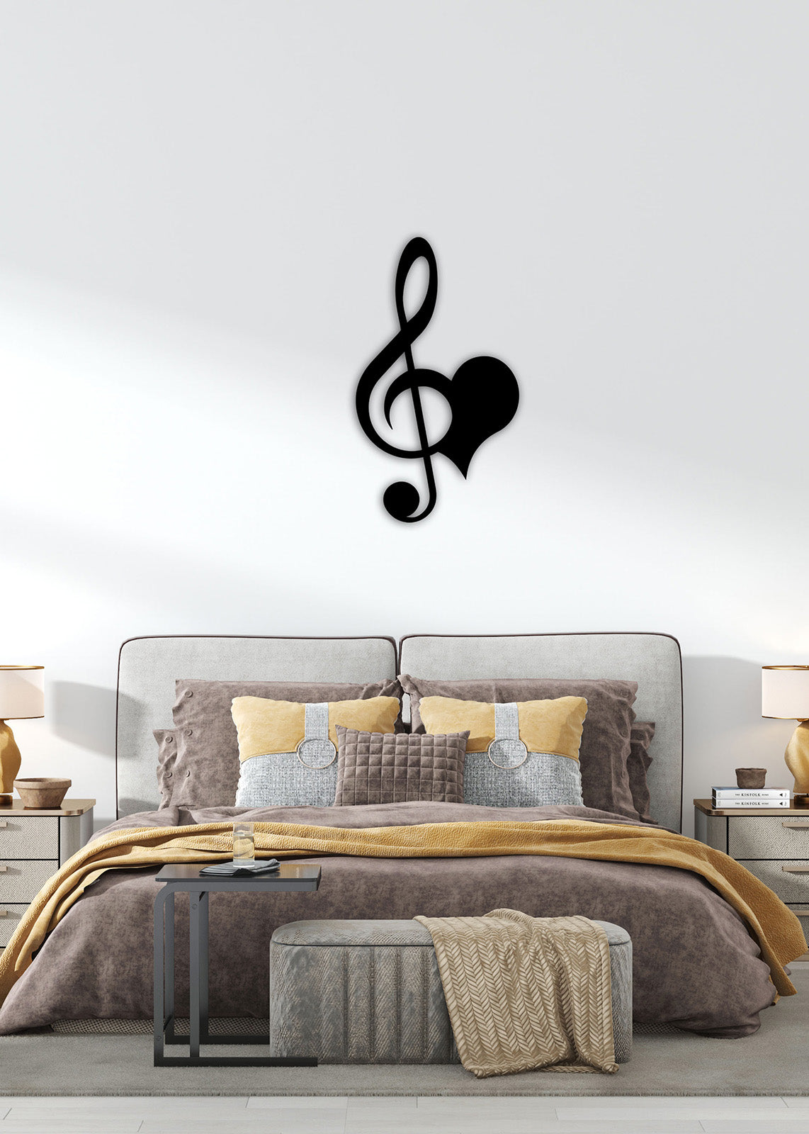 Yatak Odası Dekorasyonu İçin Romantik Kalp Entegreli Sol Anahtarı Pano