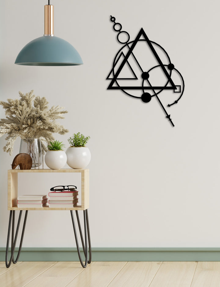 Sagitta Geometrik Okçu Kare Çerçeveli Modern Metal Duvar Panosu