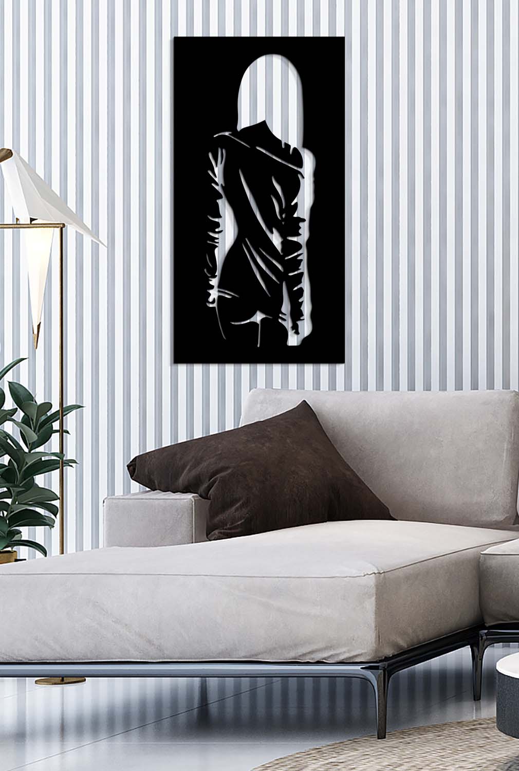 Gizemli Kadın Modern Silüet Metal Duvar Tablosu - Sanat Koleksiyonu - Artroya