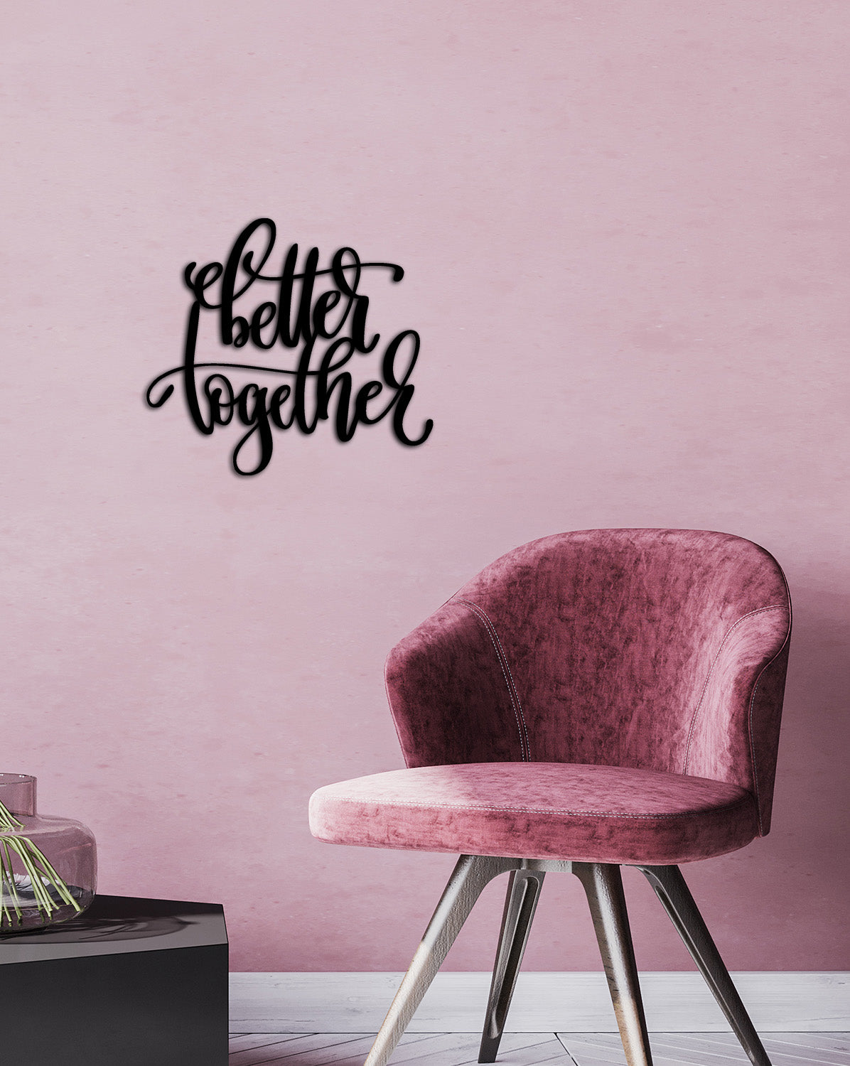 Salon Duvar Dekorasyonu İçin Better Together Metal Pano