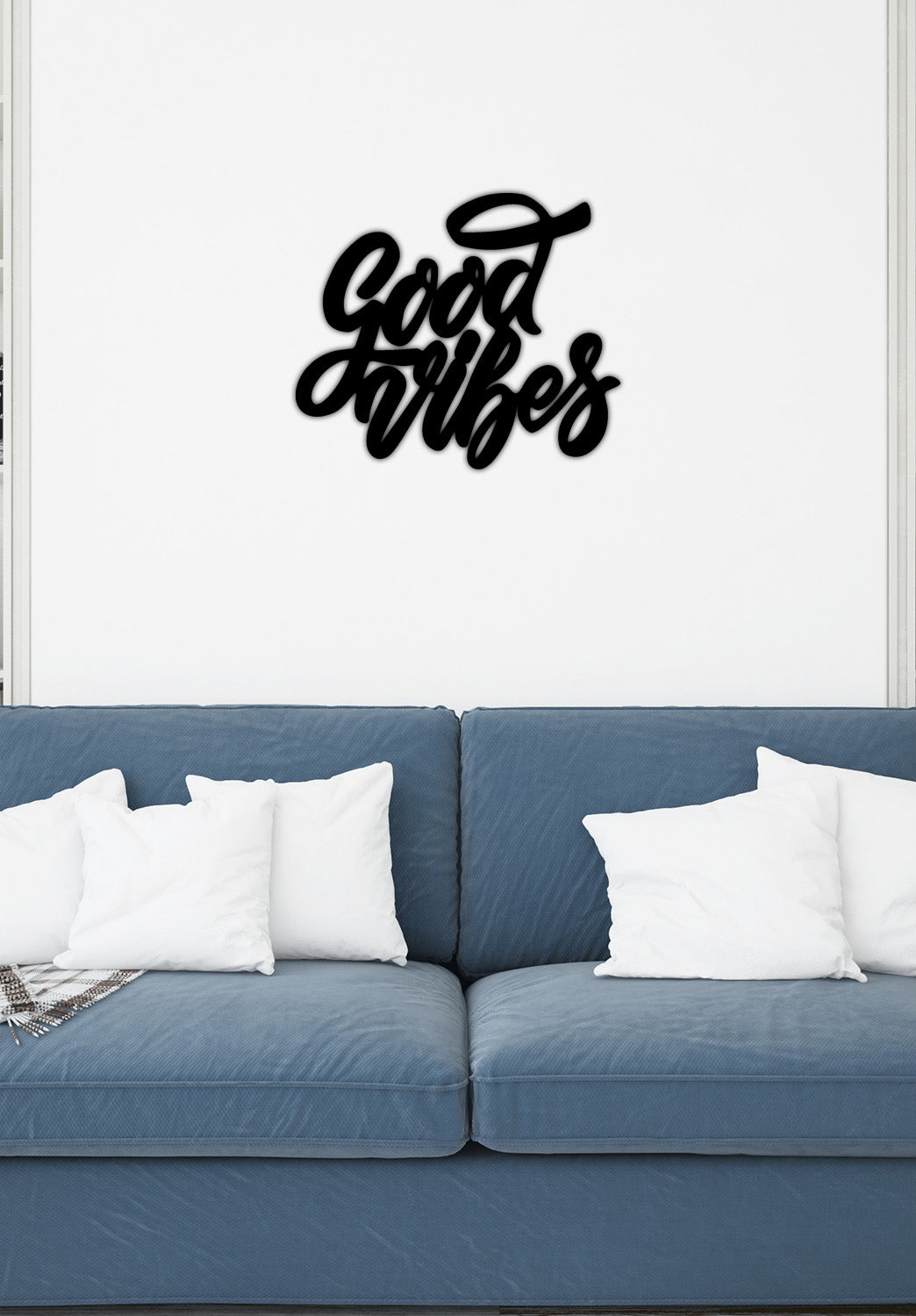 Salon Duvar Dekorasyonu İçin Good Vibes Metal Pano