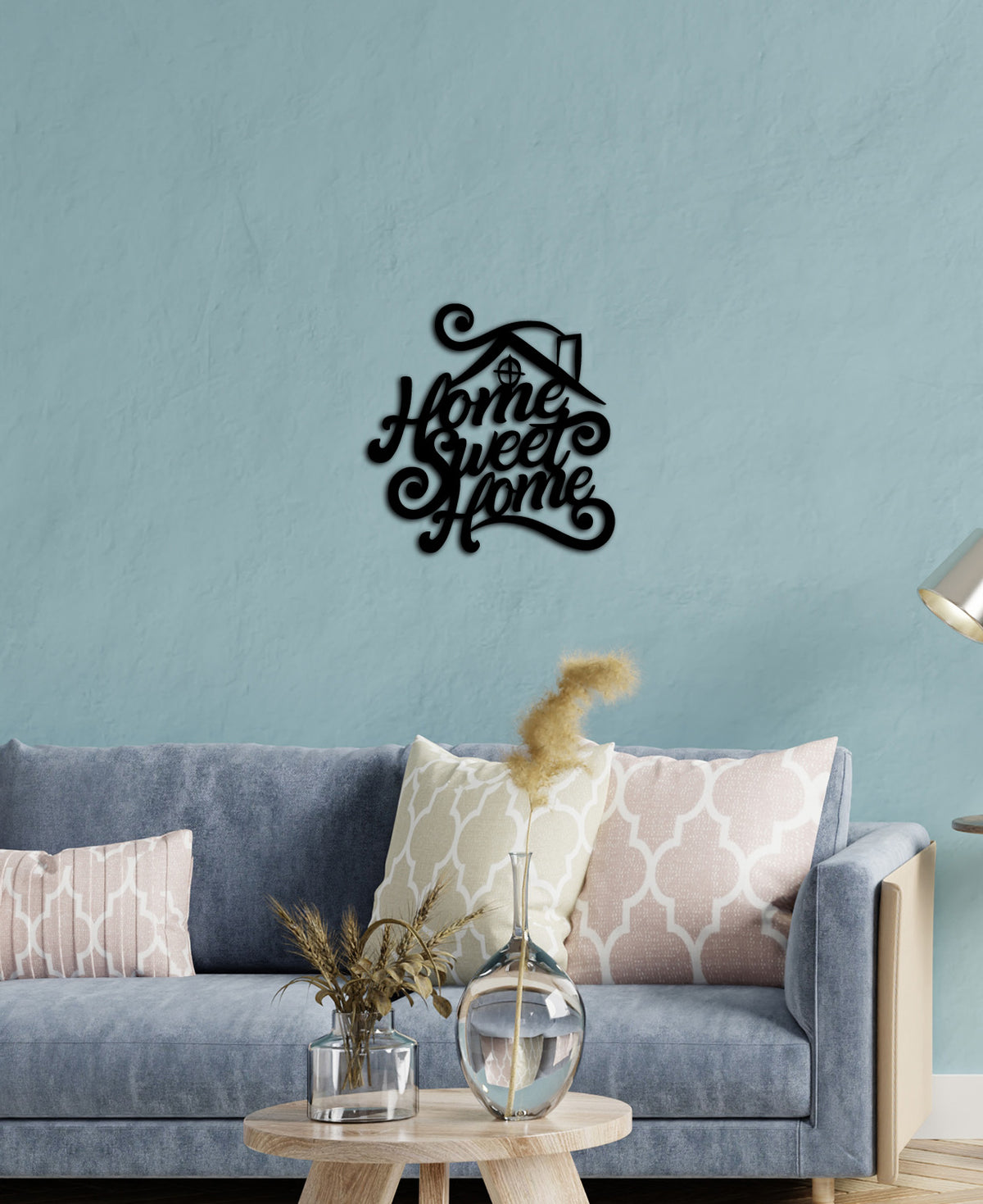 Salon Duvar Dekorasyonu İçin Home Sweet Home Metal Pano