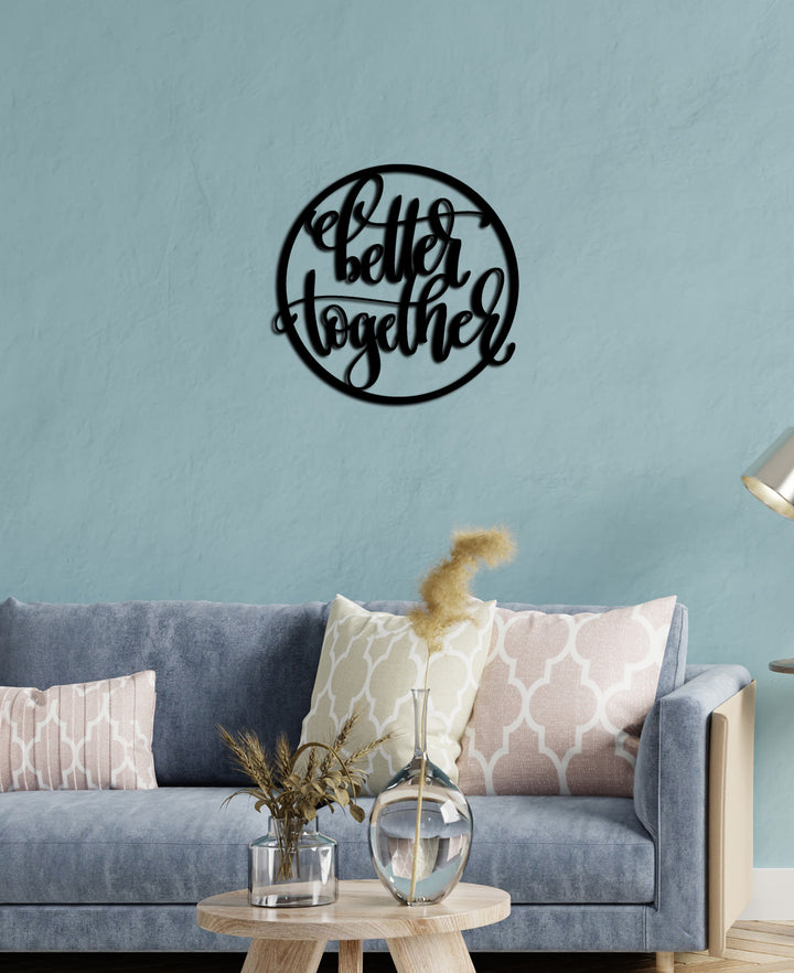 Salon Duvar Sanatı İçin Better Together Blok Harf Metal Pano