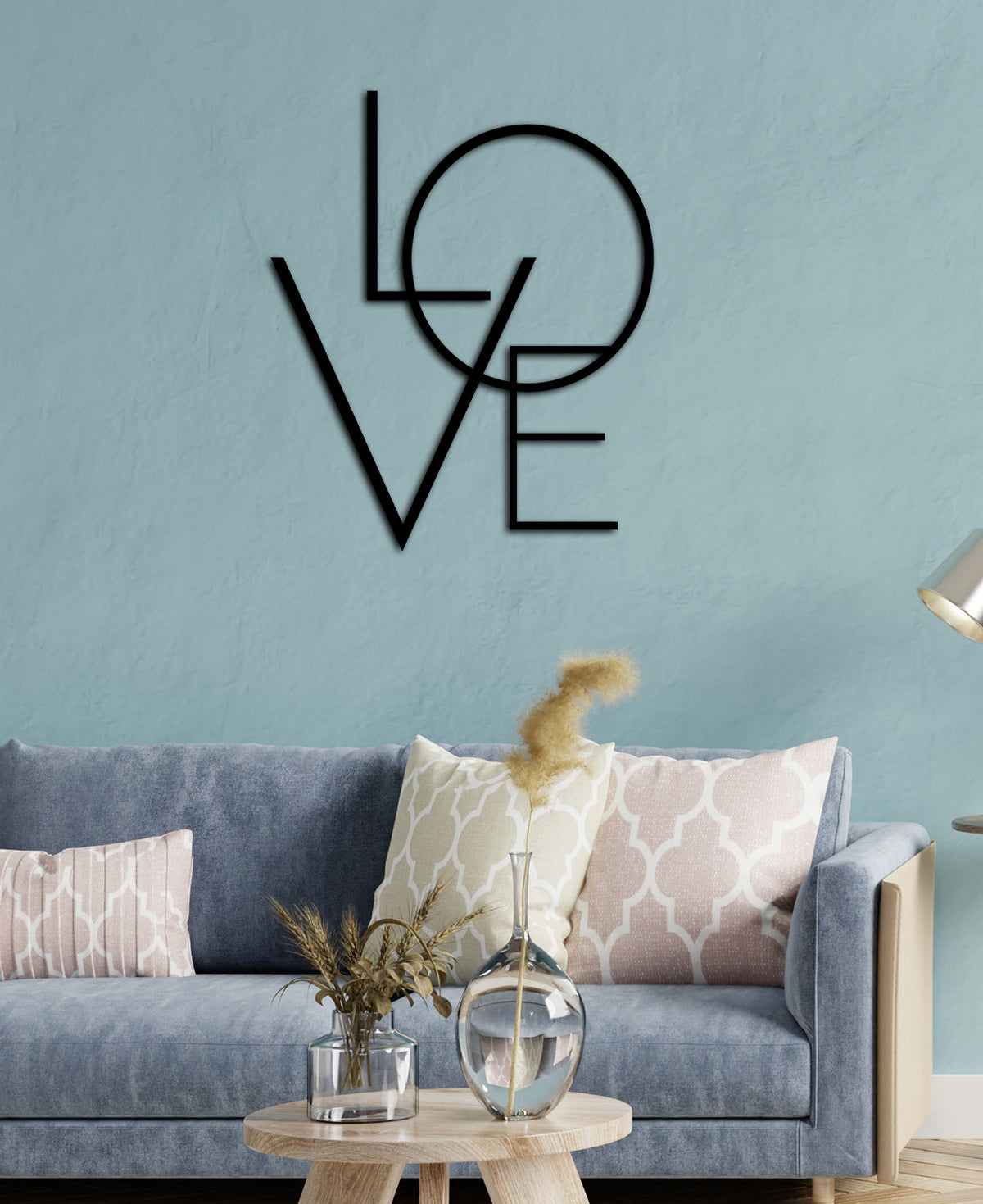 Salon Duvar Sanatı İçin LOVE Blok Metal Pano - Artroya