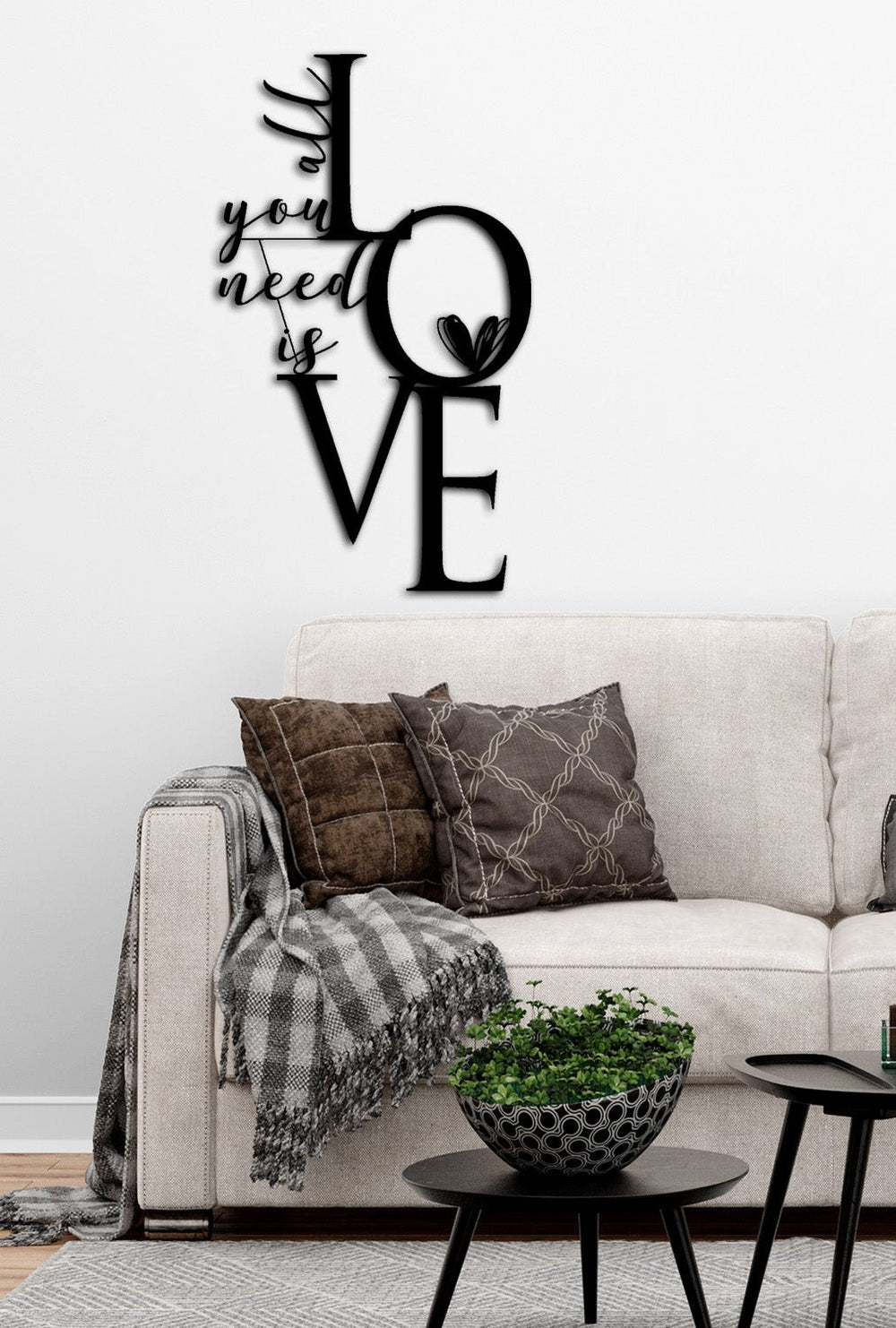 Salon Duvar Sanatı İçin Love Manifestosu Metal Pano