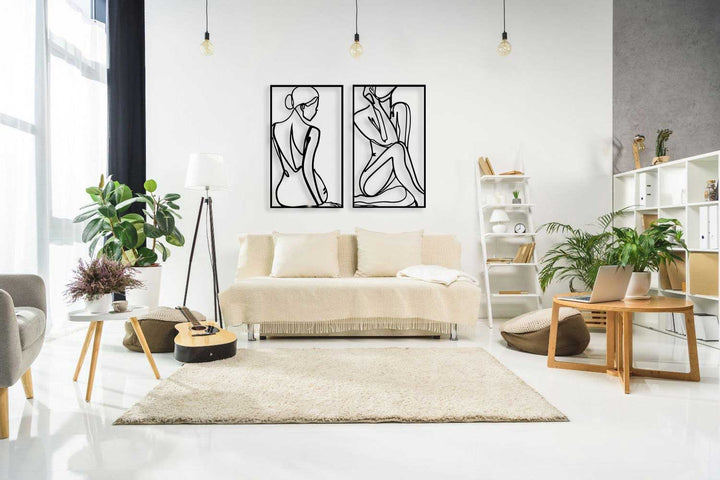 Zero VOC Sertifikalı Sağlıklı Boya ile Mühürlenmiş Modern İkili Duvar Sanatı