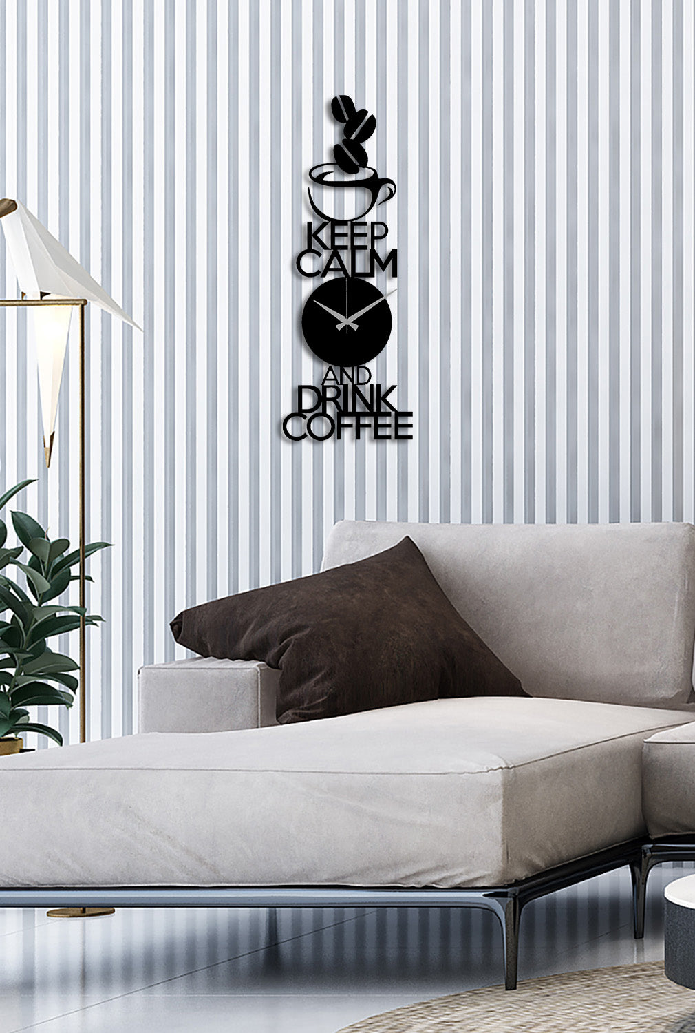 Kahve Köşesi İçin %100 Sessiz Akar Siyah Metal Aroma Matrix Saat