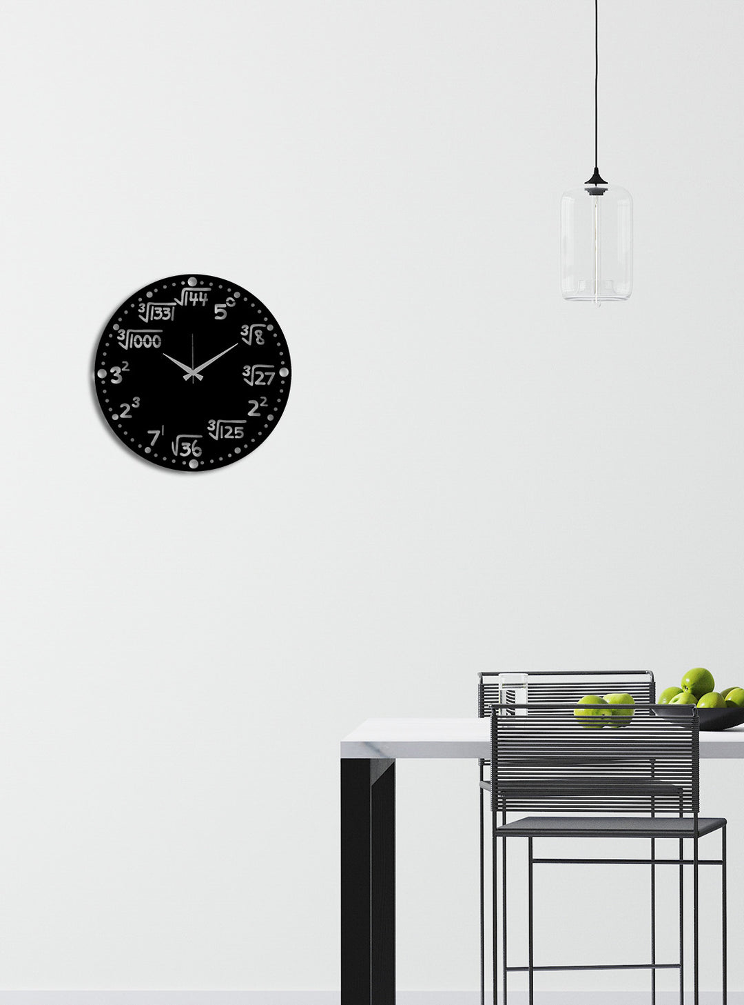 Çalışma Odası İçin %100 Sessiz Akar Siyah Metal Theorem Logic Saat