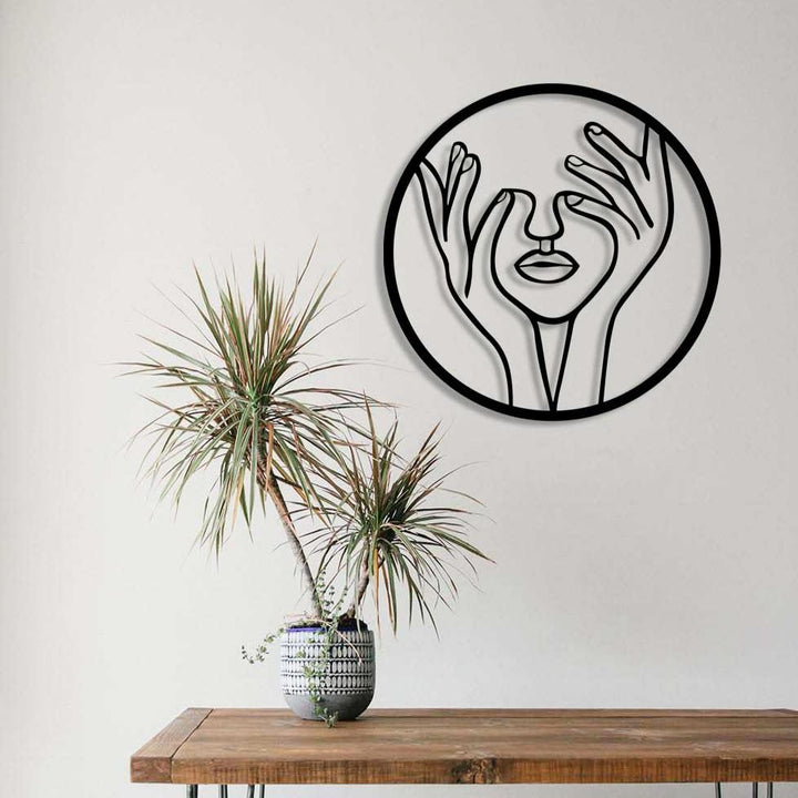 Sessizlik Minimalist Kadın Profili Metal Duvar Tablosu - Modern Sanat Koleksiyonu - Artroya