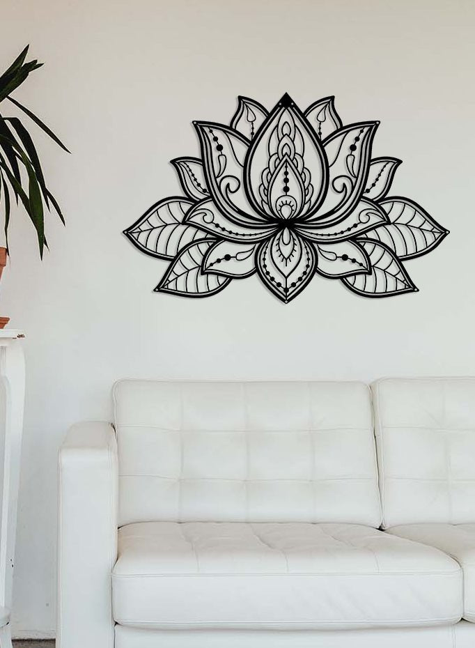 Artroya 3D Lotus Çiçeği Metal Duvar Tablosu - Modern Katmanlı Heykel Sanatı Koleksiyonu - Artroya