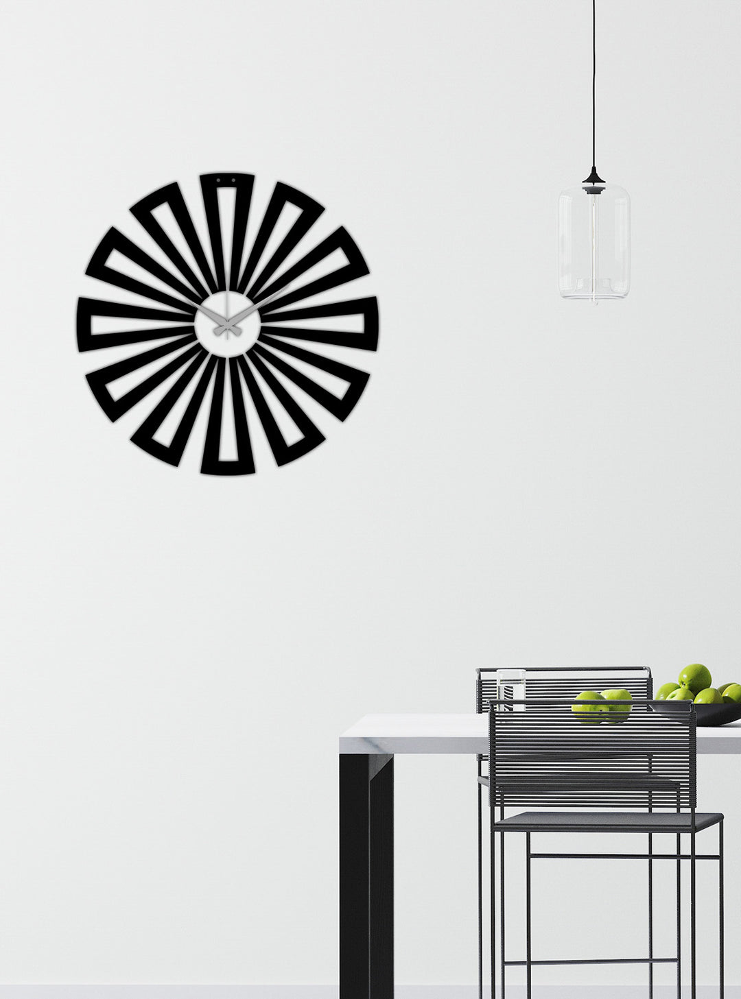 Atlas Horizon Siyah Metal Duvar Saati - Modern Dünya Haritası