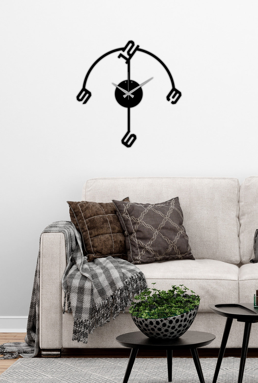 Cosmo Infinity Siyah Metal Duvar Saati - Modern Galaktik Tasarım