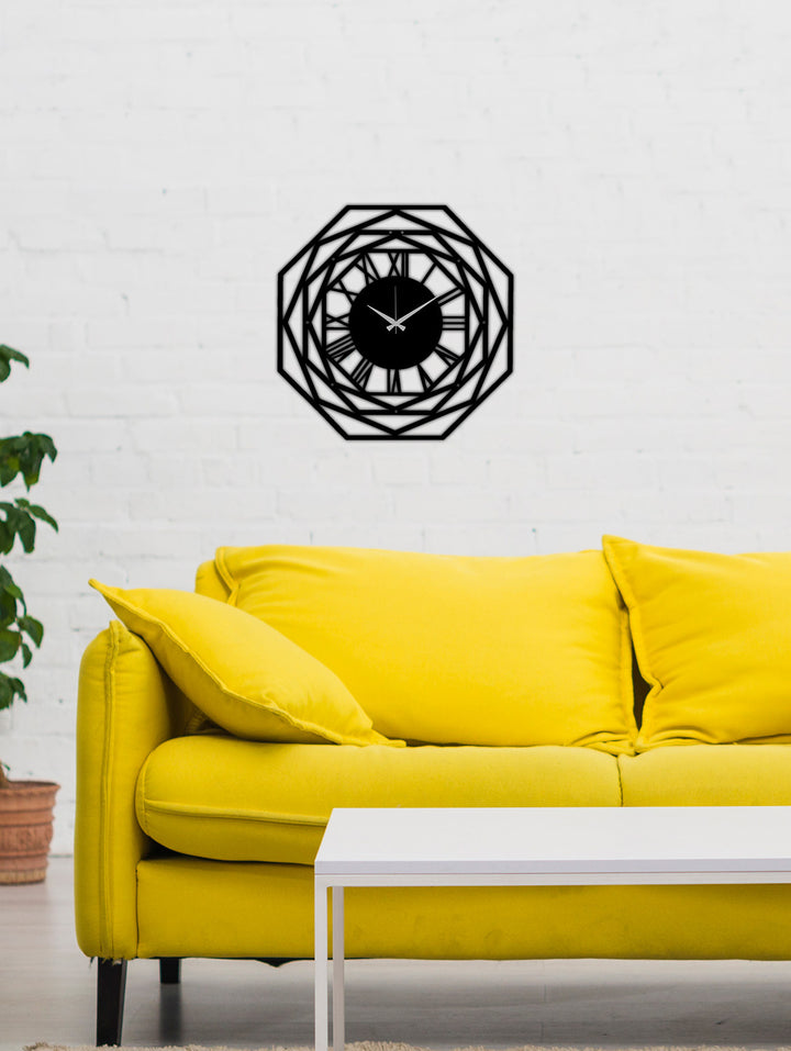 Equinox Linear Siyah Metal Duvar Saati - Modern Çizgisel Tasarım