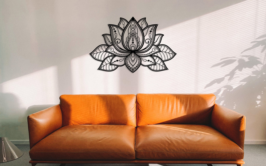 Artroya 3D Lotus Çiçeği Metal Duvar Tablosu - Modern Katmanlı Heykel Sanatı Koleksiyonu - Artroya