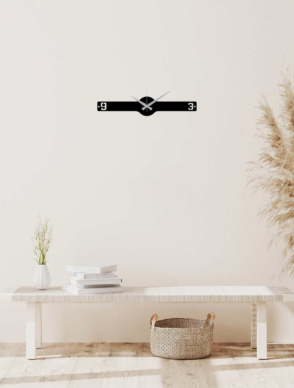 Siyah Metal Duvar Saati 2cm 3D Derinlik ve Gölge Görünümü