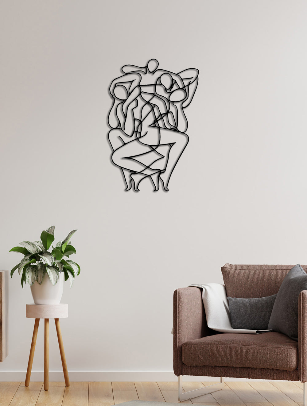 1.5mm Çelik Siyah Metal Tablo 2cm Derinlik ve Lazer Kesim Dansçı Silüeti Detayı