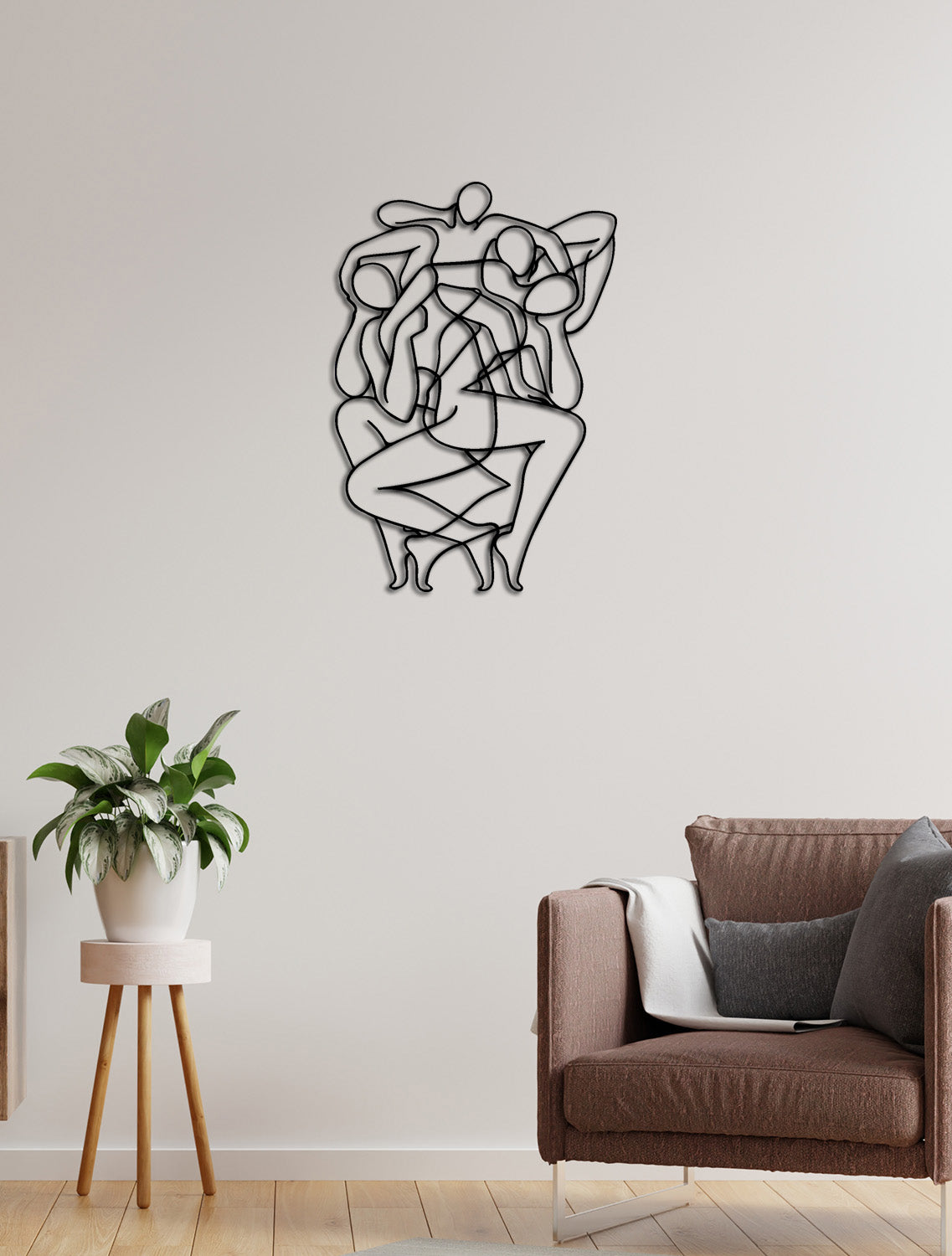 1.5mm Çelik Siyah Metal Tablo 2cm Derinlik ve Lazer Kesim Dansçı Silüeti Detayı