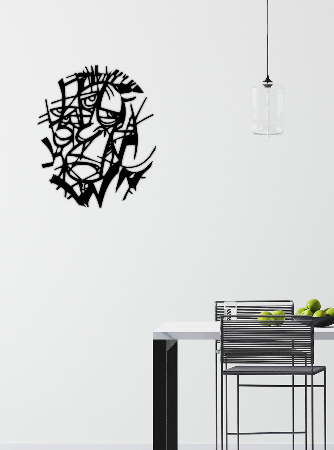 1.5mm Çelik Siyah Metal Tablo 2cm Derinlik ve Mat Doku Gölge Detayı