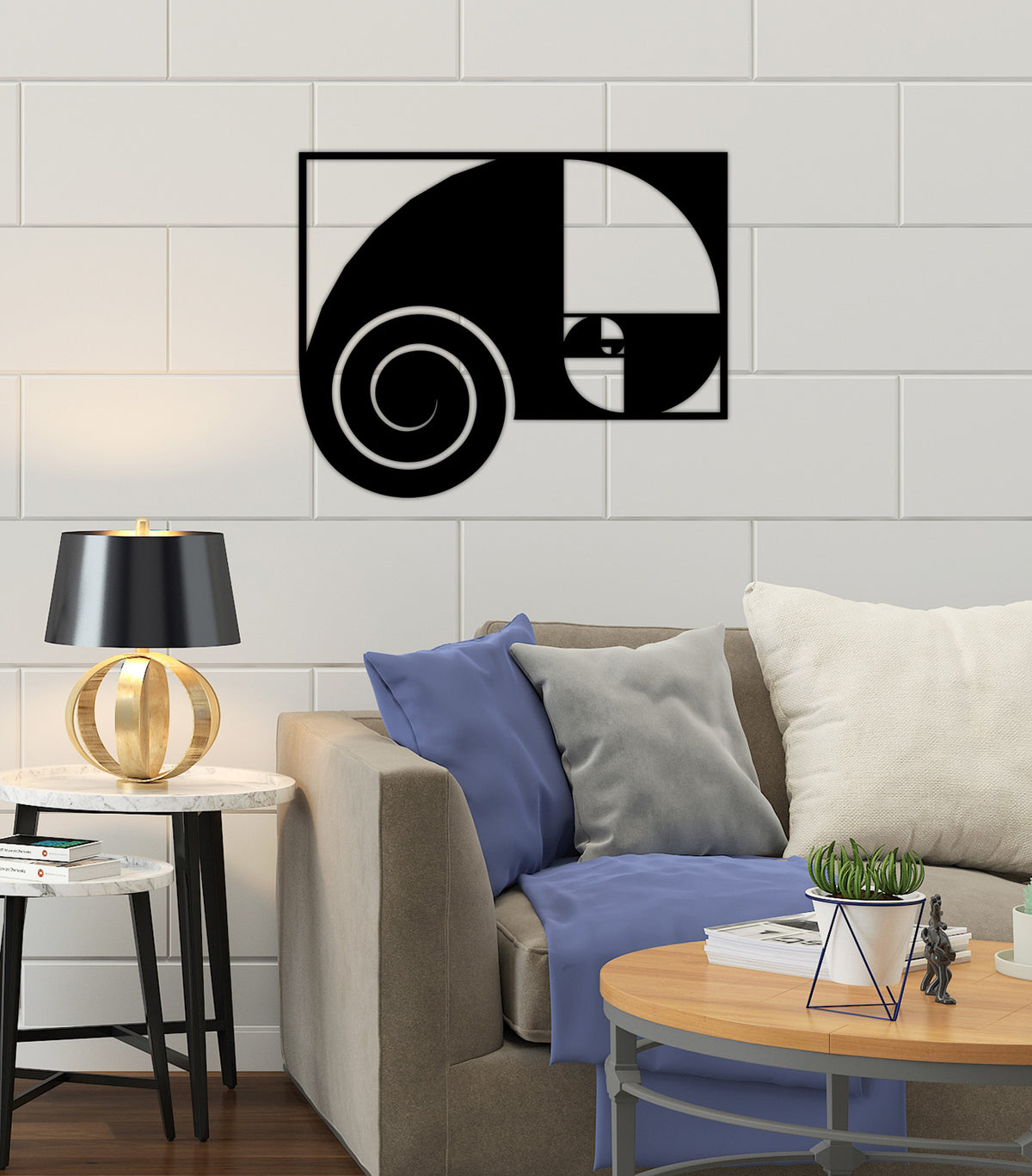 Siyah Metal Duvar Tablosu 2cm 3D Derinlik ve Altın Oran Gölge Görünümü