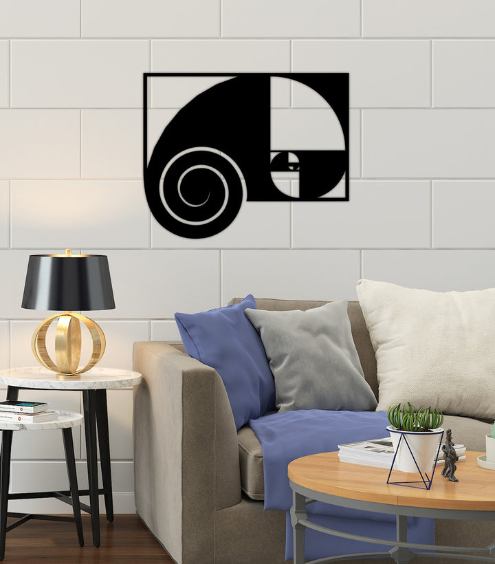 Siyah Metal Duvar Tablosu 2cm 3D Derinlik ve Altın Oran Gölge Görünümü