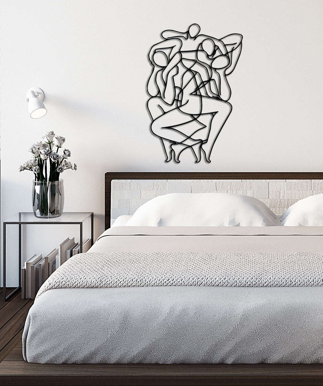 Siyah Modern Whimsical Dance Metal Duvar Tablosu - Minimalist Dans Figürü Duvar Dekoru